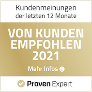 ProvenExpert Auszeichnung Von Kunden Empfohlen 2021